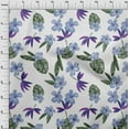 thumbnail image 3 of oneOone Cotton Jersey Grayish Blue Fabric Floral & Leaves Tropical Diy Clothing Quilting Fabric Print Fabric By Yard 58 Inch Wide, 3 of 4