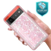 Google Pixel 7 Pro Case, Rosebono Hybrid Graphic Design Pattern Hard Back Pannel Cover Case For Google Pixel 7 Pro (Pink Shell)