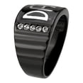 thumbnail image 3 of Two Tone IP Black (Ion Plating) Stainless Steel Ring with Top Grade Crystal in Clear for Women Style TK3759 Size 9, 3 of 4