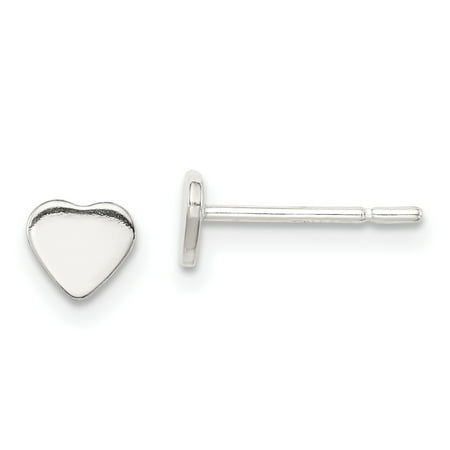 Sterling Silver Polished Heart Post Earrings (5MM)