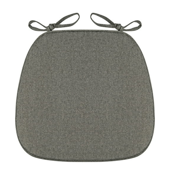 Kitchen Chair Cushions Set of 2, High-Resilience Foam Windsor Seat Pads, Dining Chair Cushions with Ties & Textured Cover, 2 Pack, 16.5 x 15.5 x 2, Light Brown