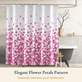 thumbnail image 2 of ComfiTime Rideau de Douche - Rideau de Salle de Bain en Tissu Robuste et Résistant à la Moisissure, Imperméable, Lavable à la Machine, Ourlet Lesté, Motif Floral Rose Petal, 72 Pouces L x 72” H,Pink, 2 of 12