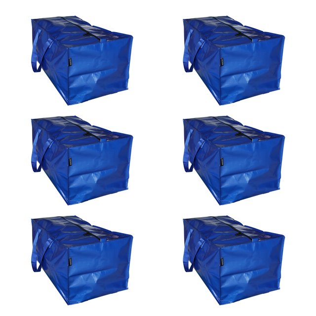 Bolsas de mudanza AXIESO, extra grandes, paquete de 6 unidades, color azul