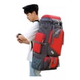 thumbnail image 4 of Mochila de acampada impermeable de poliéster de 90 litros para unisex, color rojo, 4 of 7