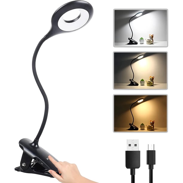 Lámpara de escritorio innovadora con tecnología de ahorro de energía, luz con clip para una iluminación personalizada, cuello ajustable de 360 grados que ofrece una dirección de luz precisa y una