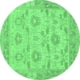 thumbnail image 1 of Ahgly Company Indoor Round Abstract Emerald Green Modern Area Rugs, 5' Round, 1 of 4
