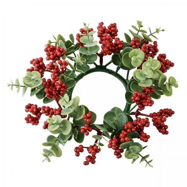 Anillos de velas y coronas,Anillos de velas con corona y flores artificiales,Centros de mesa con velas y bayas y margaritas,Corona de velas para pilares Anillo de vela de Navidad,Adornos de