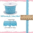 thumbnail image 2 of 10 Yards Stretch Trim Elastic Lace Ribbon 13mm Wide Lingerie Edge Trimming Flower Pattern Crocheted Fringe for DIY Sewing Crafts Garment Gift Wrapping Wedding Supplies Sky Blue Blue, 2 of 9