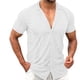 thumbnail image 1 of Camisas De Vestir Para Hombre 5xl Camisa de solapa de manga corta con estampado de moda de verano para hombre (White, XL), 1 of 5