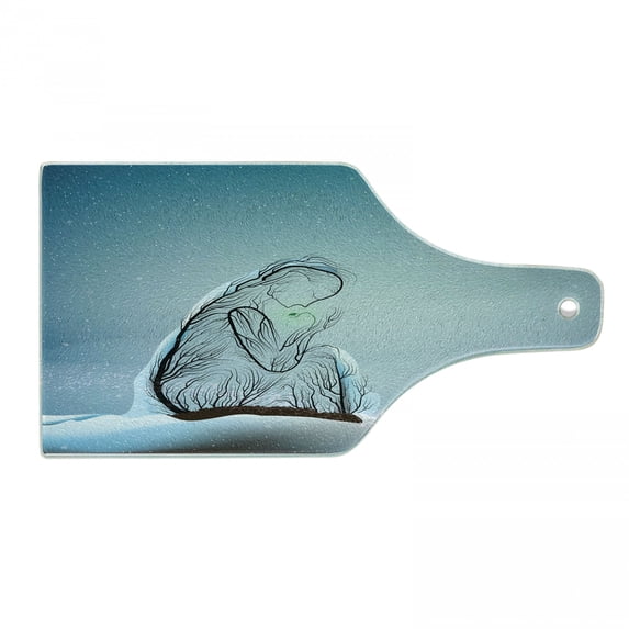 Abstract Surreal Cutting Board, Mystical Calm Motherhood, Decorative Tempered Glass Cutting and Serving Board, in 3 Sizes, by Ambesonne