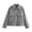 Gray, variant on Women's Women's Lapel Zip Front Cropped Outer Jacket, Patch Pocket Long Sleeve Coat, Fall Boxy Short Overcoat for Casual Commute and Weekend Trips, Sizes S-L