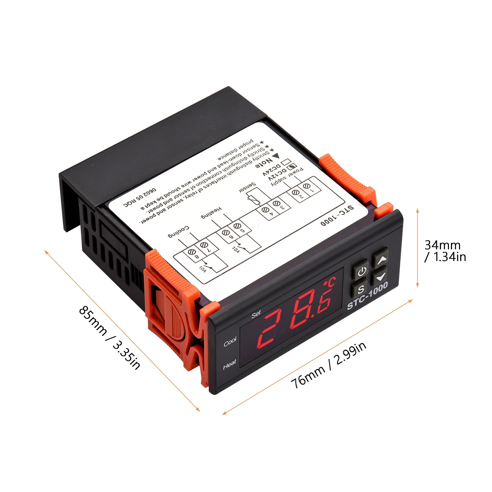 Accurate Measurement Digital Screen High Accuracy Temperature Controller with Reverse Connection Protection with Stable Performance for Heating Cooling AC110~220V 