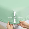 thumbnail image 4 of Fitted Sheet Only - Extra Deep Pocket No-Pop Off Elastic Bottom Sheets - Ultra-Soft Brushed Microfiber Hotel Luxury Machine Washable Fitted Bed Sheets - Fade & Shrink Resistant (Sage Green, Queen), 4 of 8