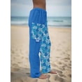 thumbnail image 4 of Towel Pants for Swimmers – Cotton Terry Towel Pants – Beach Coverup – Resort Wear – Swim wear - Blue Smiley Face Pattern, 4 of 7