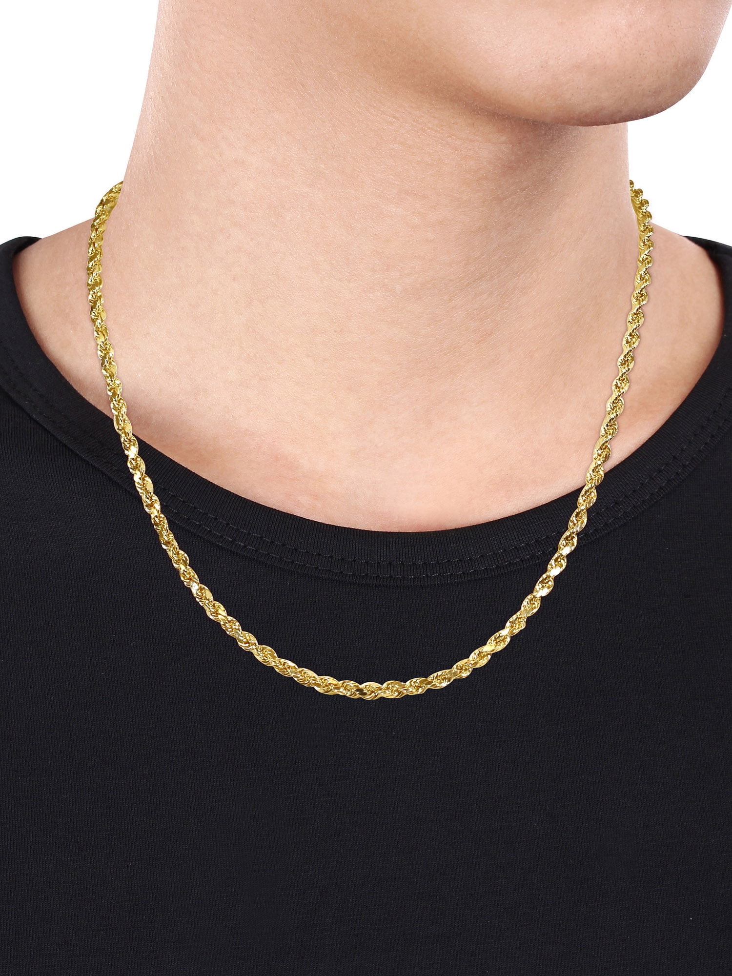 14K Yellow Gold 4mm Rope Chain Necklace and Bracelet Set - 9895342