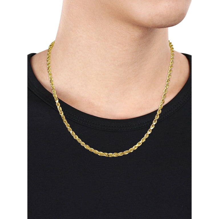Gem and Harmony 14K Yellow Gold Rope Chain Necklace (24 inches)