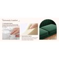 thumbnail image 5 of Newest Mid-Century Retro Green Velvet Sofa 3-Seater - Chesterfield Channel Tufted Design with Gold Metal Legs, Living Room Centerpiece, 5 of 16