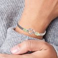 thumbnail image 2 of Bracelet Tissé en Forme de Cœur Fleur de Pêche Design Mignon en Forme de Cœur Bracelets de Transbordement Ajustables Argent pour Femmes Filles, 2 of 3