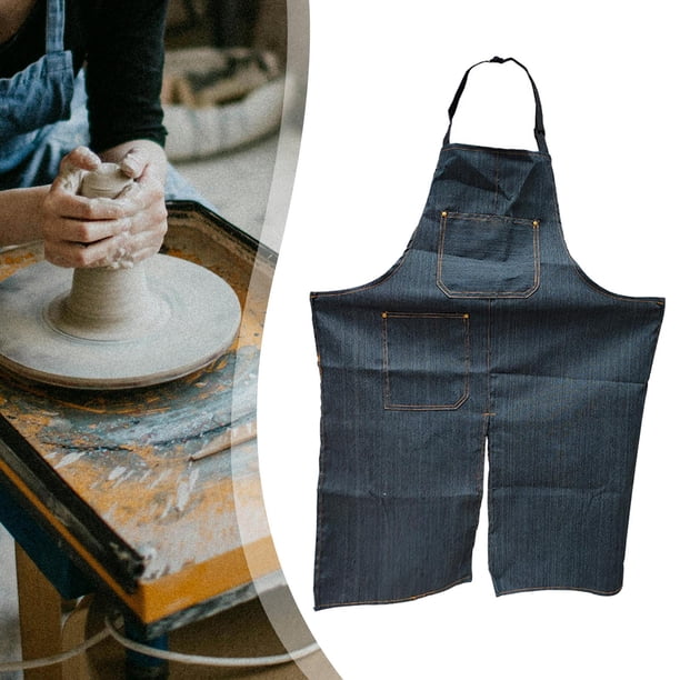 Delantal de cerámica, delantal de artista unisex con bolsillos para herramientas, versátil y ajustable para manualidades, , cerámica, pintura con
