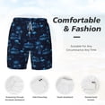 thumbnail image 5 of Lsque Mens Swim Trunks BLUE Flamingo Birds Pattern - Bathing Suit Compression Liner - Beach Swim Shorts Swimwear - (S-3XL) - Stretch Quick Dry -Small, 5 of 9