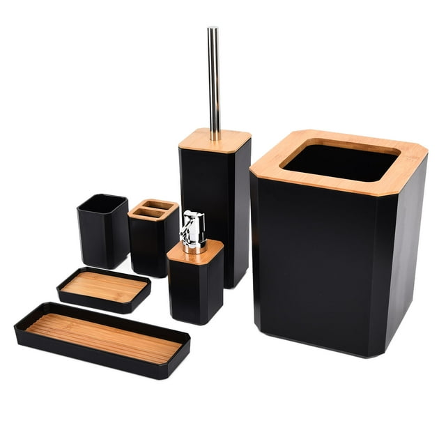 Bathroom Accessories Kit,Bamboo Bathroom Accessories Set Bathroom Set Bathroom Accessories Set Built for the Future