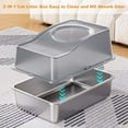 thumbnail image 3 of AKDSteel Stainless Steel Litter Box with Lid, Enclosed Litter Box with Cat Litter Mat and Scoop, Extra Large High Sided Cat Litter Trays Easy Clean Detachable, 3 of 7