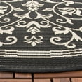 thumbnail image 3 of Safavieh Courtyard Nanda Botanical Indoor/Outdoor Area Rug, Black/Sand, 7'10" x 7'10" Round, 3 of 9