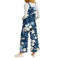 thumbnail image 3 of WTOBBY Women's Casual Sleeveless Jumpsuit with Retro Floral Print, Fashionable Loose Fit Design for Comfortable and Stylish Everyday Wear,Dark Blue2XL, 3 of 4