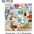 thumbnail image 4 of HAHADAXA 60pcs Japanese Postcard Ticket Style Stamp Sticker Stationery Travel Diary Luggage Waterproof Helmet Stickers, 4 of 7