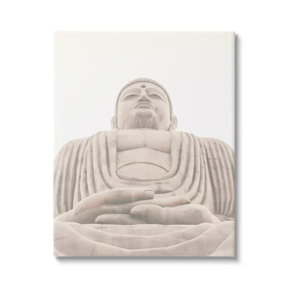 Spiritual Buddha Sacred Sculpture Religious Photograph Gallery Wrapped Canvas Print Wall Art