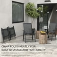 thumbnail image 4 of Outsunny Set of 4 Black Folding Patio Chairs, Stackable Outdoor Sling Dining Chairs with Armrests, Steel Frame, No Assembly, Ideal for Lawn, Camping, Beach, 242 lbs Capacity, 4 of 8