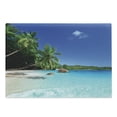 thumbnail image 1 of Ocean Cutting Board, Sunny Horizon Skyline Water Isolated Beach at Prislin Island, Decorative Tempered Glass Cutting and Serving Board, Large Size, Turquoise Green Blue, by Ambesonne, 1 of 1