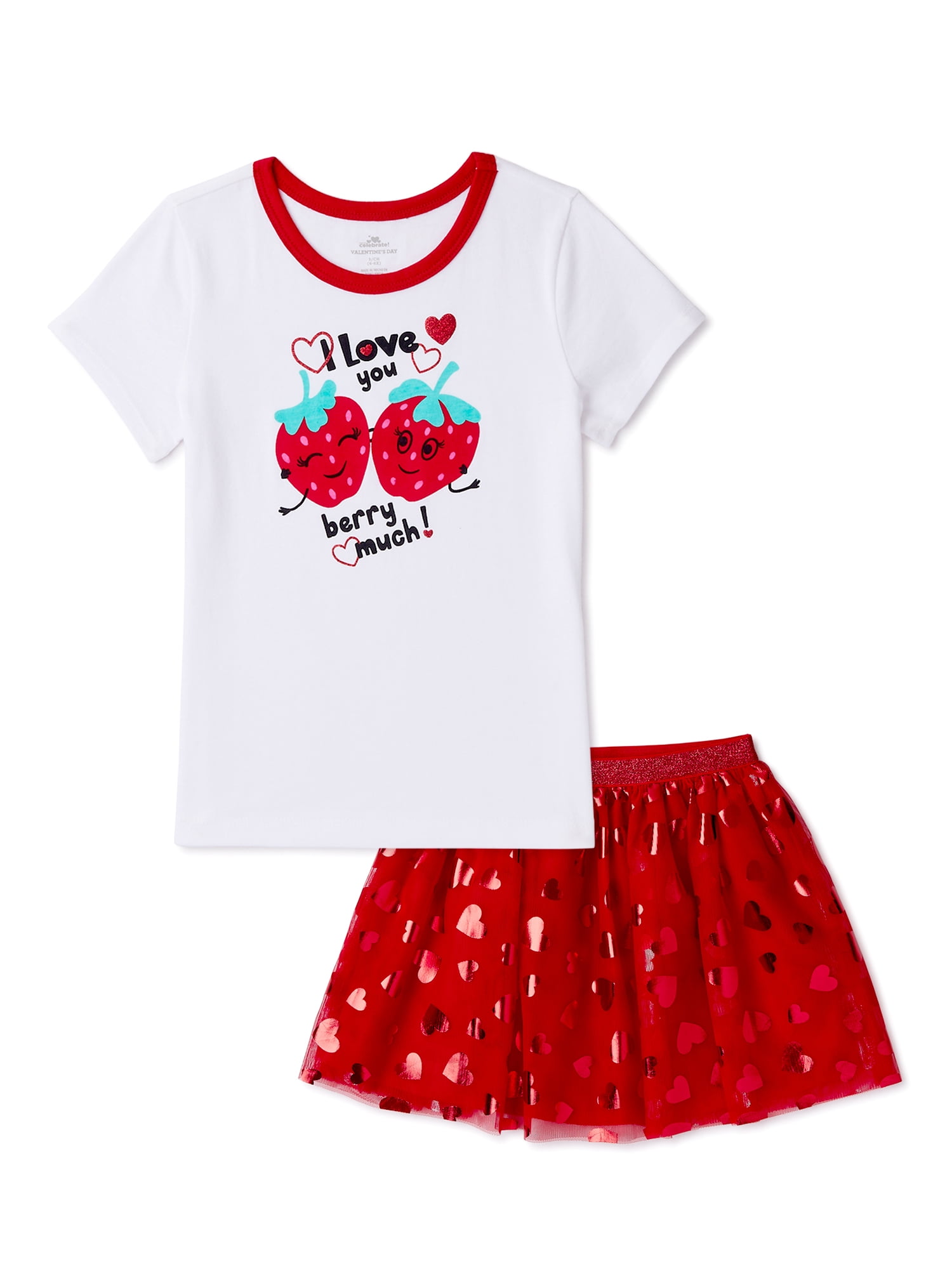 kit Anvendelse Ritual Way To Celebrate Girls Valentine's Day Graphic T-Shirt & Skirt, 2-Piece  Outfit Set, Sizes 4-18 - Walmart.com