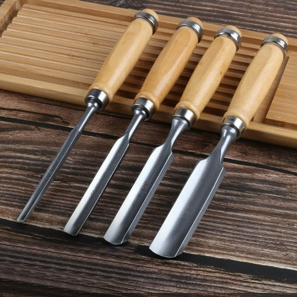 Woodworking Tools 4-Piece Wood Carving Chisel Set with Ergonomic Hand Tools for Carpenters and Beginners Portable and Durable