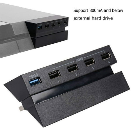 5 Port USB Hub Fit for PlayStation 4 PS4 Console, EEEkit USB 3.0/2.0 Charger Controller Splitter Expansion Adapter(Not for PS4 Slim, PS4 PRO)