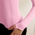 thumbnail image 5 of Kilaqueen Workout Seamless Shirts for Women Long Sleeve Yoga Running Cool Dry Breathable Thumb Holes Tops Casual Crew Neck Basic Tee Shirt Compression Shirts, 5 of 5