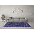 thumbnail image 3 of Ahgly Company Machine Washable Indoor Square Persian Blue Traditional Area Rugs, 5' Square, 3 of 4