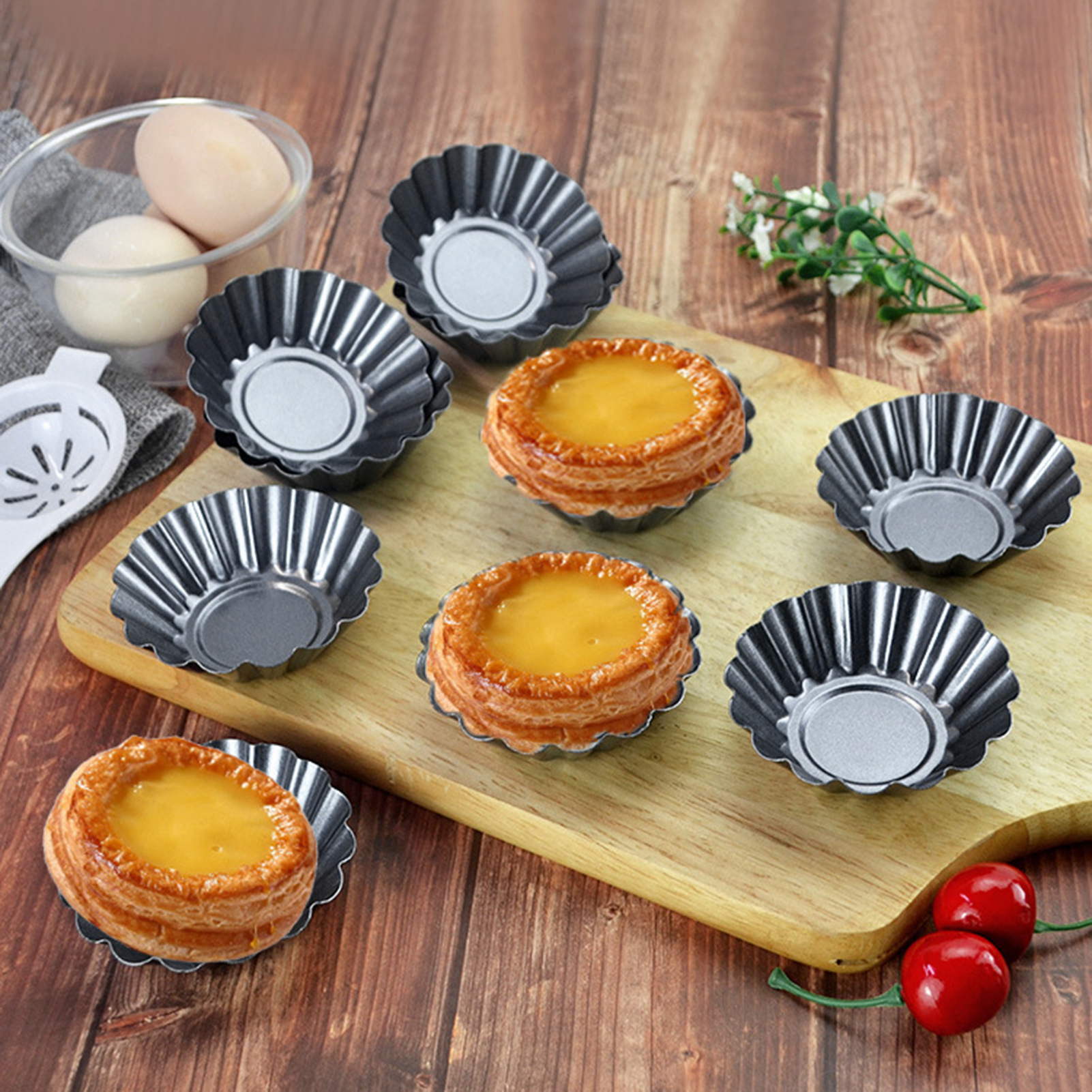 Dream Lifestyle Flower Shape Egg Tarts Mold High Temperature Resistant