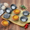 thumbnail image 3 of Travelwant 6Pcs/Set Egg Tart Mold, Upgrade Bigger Size Cupcake Cake Muffin Mold Tin Pan Baking Tool, Carbon Steel, 3 of 6