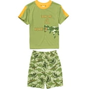 Boy's Two-Piece Camo Dinosaur Sleepwear Set