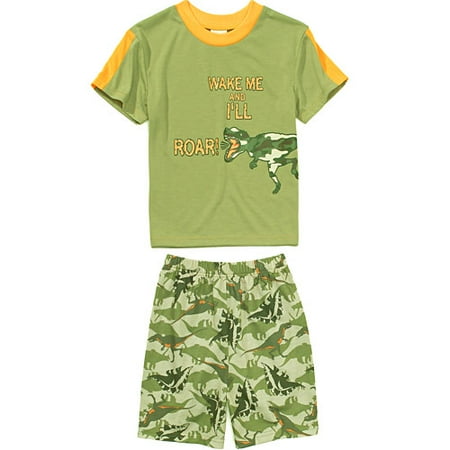Boy's Two-Piece Camo Dinosaur Sleepwear Set
