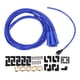 thumbnail image 1 of Juego de cables de encendido de bujía de 8,5 mm y 180°, cables de bujía con tapa a prueba de polvo, repuesto para modelos Chevy de 8 cilindros, color azul Jadeshay A, 1 of 8