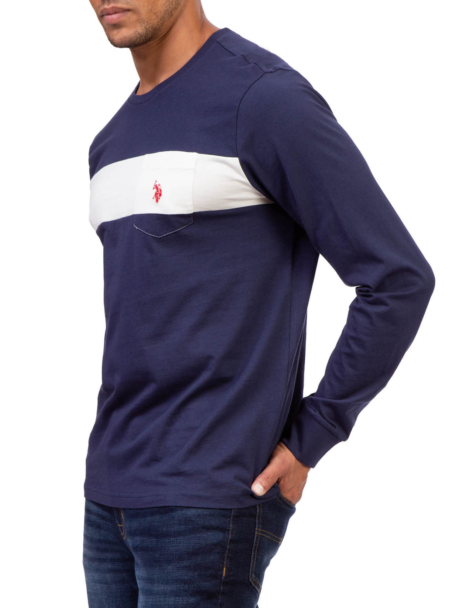 U.S. Polo Assn. Men's Long Sleeve Striped Pocket Tee - image 3 of 4