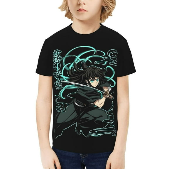 Muichiro Tokito Kids T-Shirt 3d Printed Graphic T-Shirts Boys And Girls Short Sleeve Shirts For Youth Kids X-Small