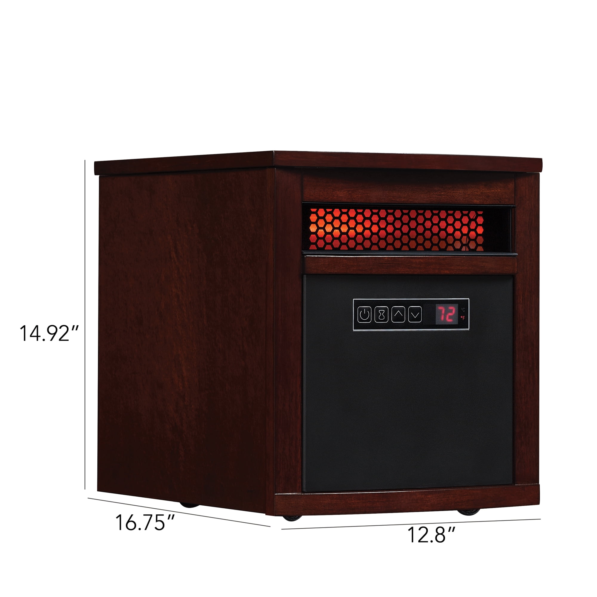 Powerheat Infrared Quartz Space Heater with Safer Plug, Dark Cherry