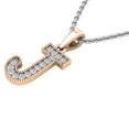 thumbnail image 3 of Dazzlingrock Collection 0.10 Carat (ctw) Round White Diamond Fancy Letter 'J' Initial Pendant 1/10 CT, 18K Rose Gold, 3 of 6