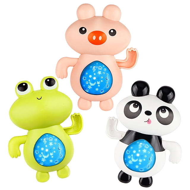 Jouet Flottant à Remonter 3 Pcs Jouet Interactif Panda pour Baignoire Projecteur Jouet de Bain