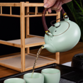 thumbnail image 4 of Juego de té de kung fu de cerámica con tetera de viga, caja de regalo, juego de té de kung fu de cerámica con horno Ru, tetera grande, taza grande, 4 of 4