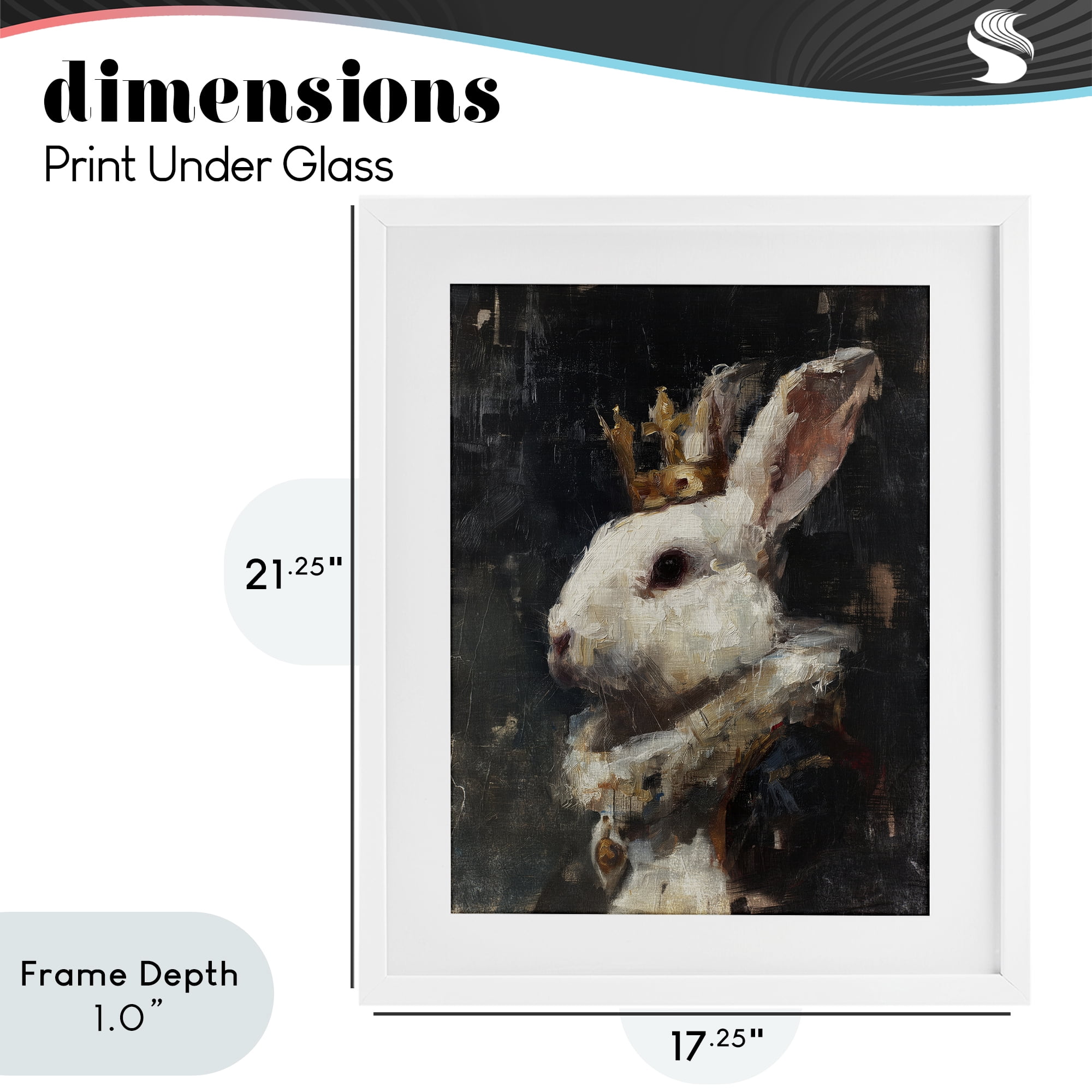 Stupell Industries Regal Monarch Rabbit White Framed Print Under Glass, design by Svetlana Aleynikova