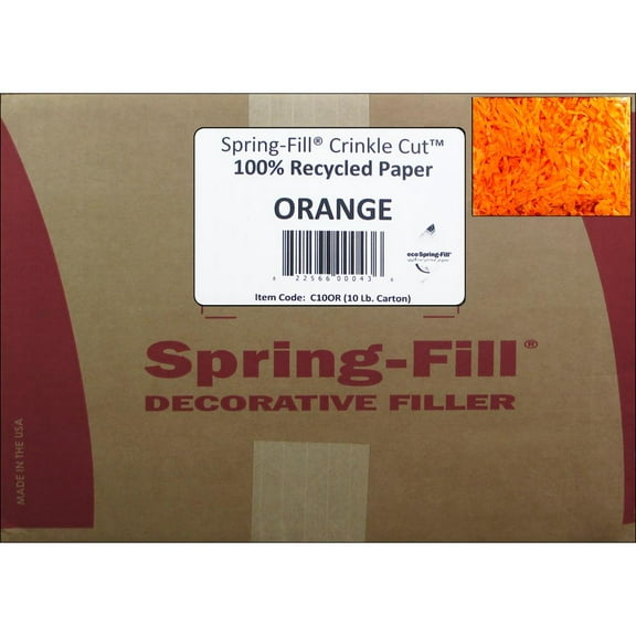 Cindus Krinkle Shred Box 10lb Bright Orange/Ornge